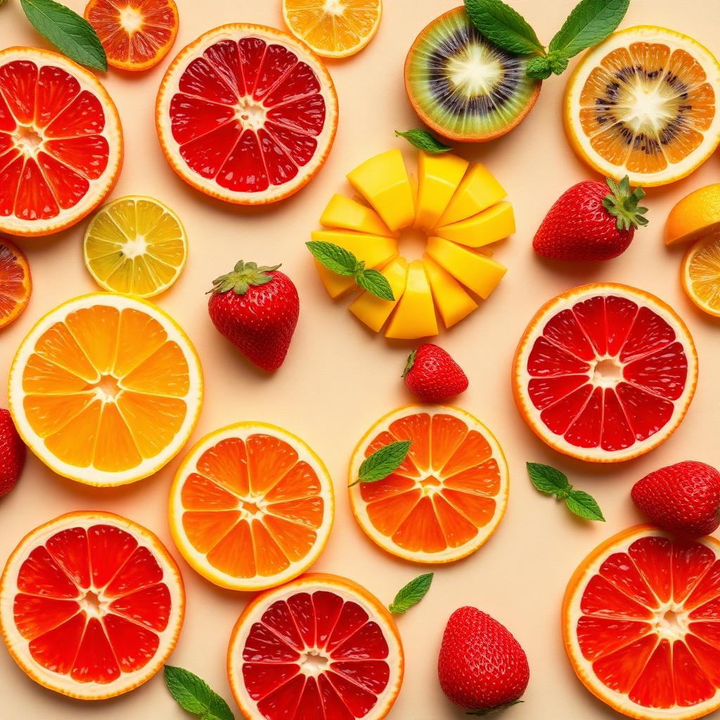 Fresh fruit flatlay